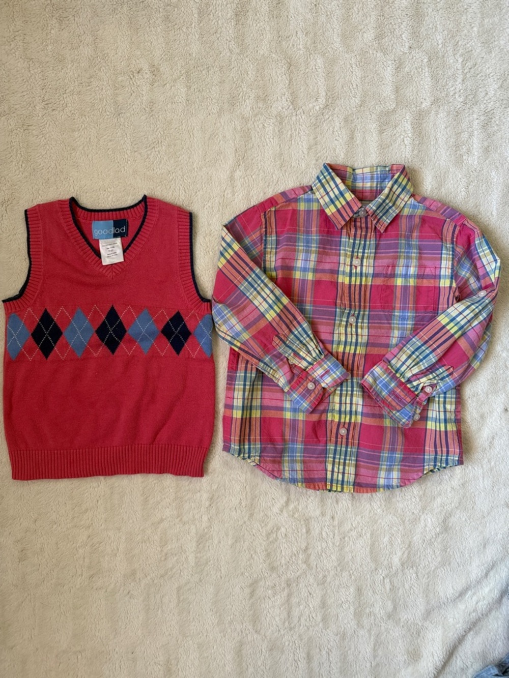 Janie and Jack button down with matching Good Lad sweater vest 3T